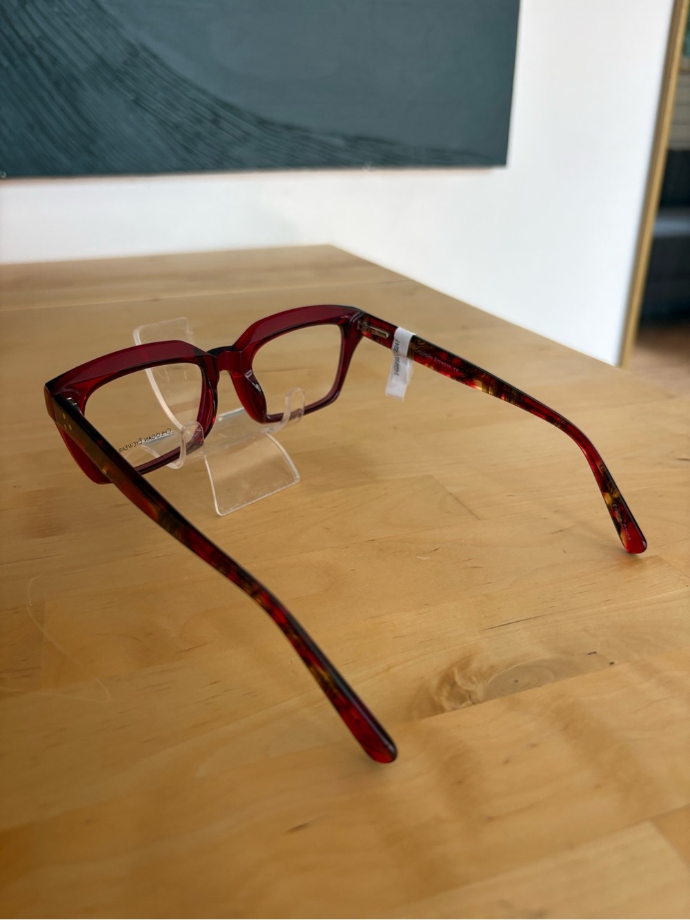 Chlogan Eyewear Red CH9122 Oversized Bold Square Eyeglass Frames 50-20-145 NWT - Picture 10 of 15